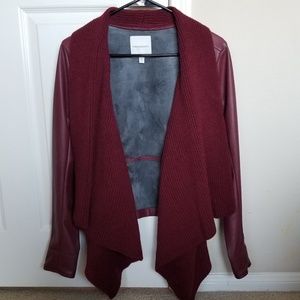 JustFab Deep Red Pleather Jacket
